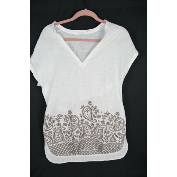 Athleta Other - Athleta Embroidered Luxe Cover Up Kaftan‎ Foxtail Taupe Dress Size XXS